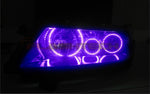 Acura-TSX-2004, 2005, 2006, 2007, 2008-LED-Halo-Headlights-RGB-Bluetooth RF Remote-AC-TSX0408-V3HBTRF